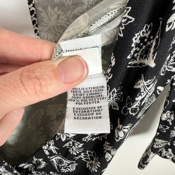 Diane von Furstenberg DVF NWT Riviera Silk Knit Black Floral Skirt Wrap Dress - Picture 12 of 12